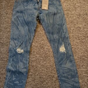 Levi's Slim Fit Distressed Light Blue Jeans